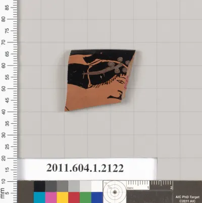 Terracotta rim fragment of a kylix (drinking cup)