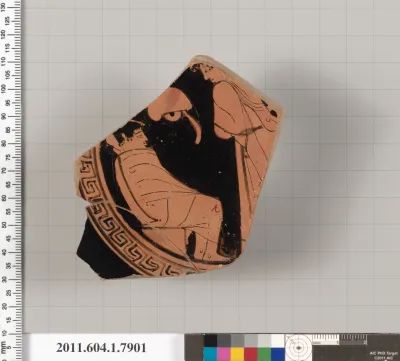 Terracotta fragment of a kylix (drinking cup)