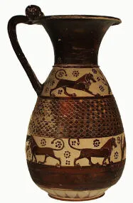 OLPE (PROTOCORINTHIAN, TRANSITIONAL, BLACK-FIGURE)