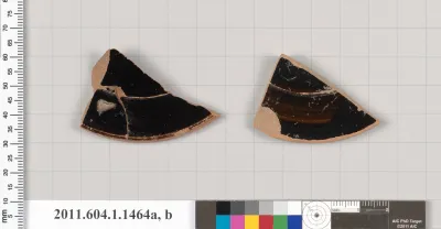 Terracotta fragments of kylikes (drinking cups)