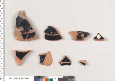Terracotta fragments of kylikes (drinking cups)