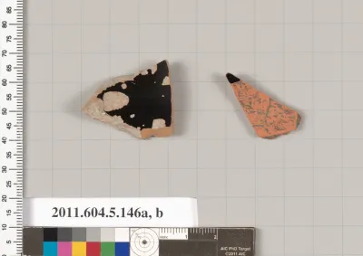 Terracotta fragments of kylikes (drinking cups)