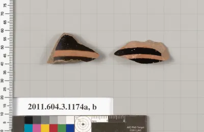 Terracotta fragments of mastoids  (drinking cups with narrow base) or kyathoi (cup-shaped ladles)