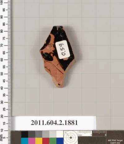 Terracotta rim fragment of a skyphos (deep drinking cup)