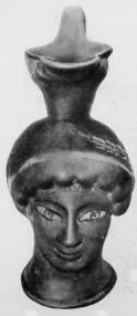 FIGURE VASE, OINOCHOE (ATHENIAN, RED-FIGURE)