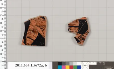 Terracotta fragments of a kylix (drinking cup)