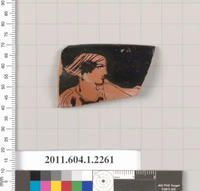 Terracotta rim fragment of a kylix (drinking cup)