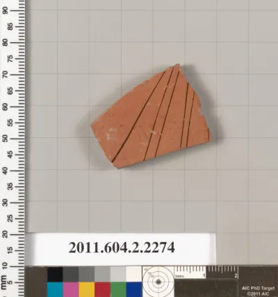 Terracotta fragment of a pot; glazed on the inside
