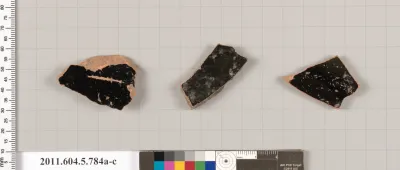 Terracotta fragments of kylikes (drinking cups)