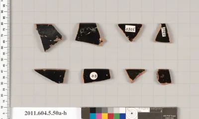Terracotta rim fragments of kylikes (drinking cups)
