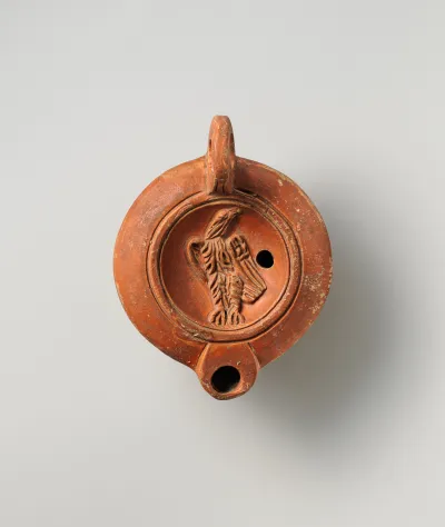 Terracotta oil lamp