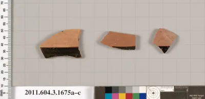 Terracotta fragments of kylikes: Band or lip cups (drinking cups)