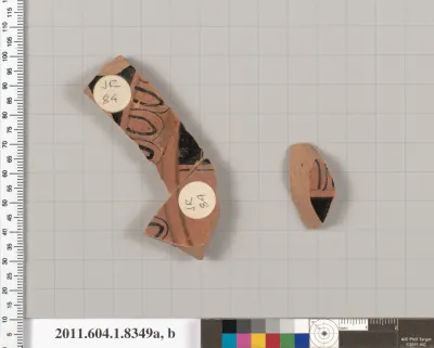 Terracotta fragments of a kylix (drinking cup)