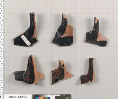 Terracotta fragments of kylikes (drinking cups)