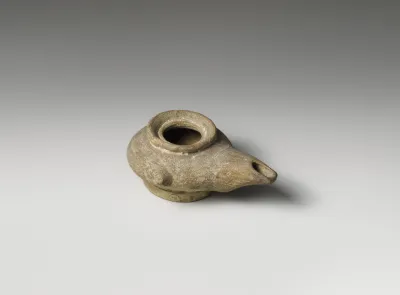 Terracotta oil lamp
