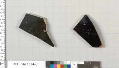 Terracotta fragments of kylikes (drinking cups)