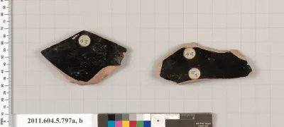 Terracotta fragments of kylikes (drinking cups)