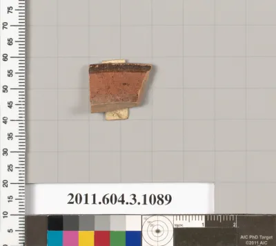 Terracotta rim fragment of a mastoid (drinking cup with narrow base)