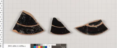 Terracotta fragments of kylikes (drinking cups)
