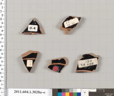 Terracotta fragments of kylikes (drinking cups)