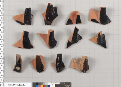 Terracotta fragments of kylikes (drinking cups)