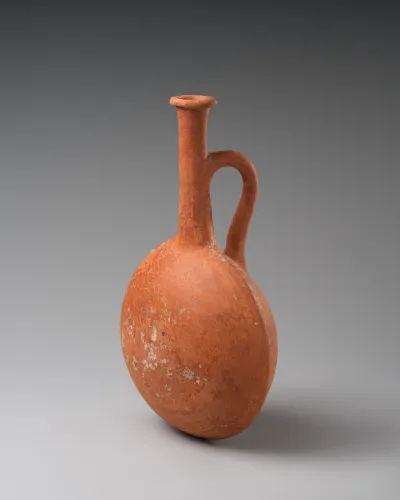 Terracotta lentoid flask