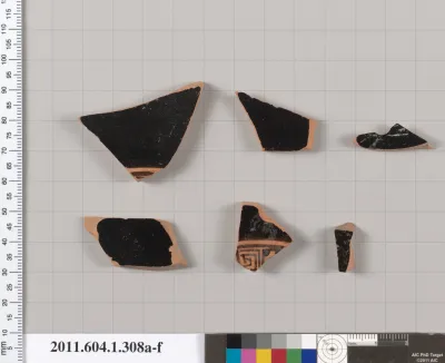 Terracotta fragments of a kylix (drinking cup)