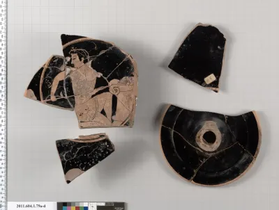 Terracotta fragments of a kylix (drinking cup)