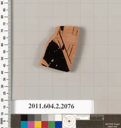 Terracotta fragment of a pot; glazed on the inside