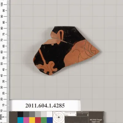 Terracotta rim fragment of a kylix (drinking cup)