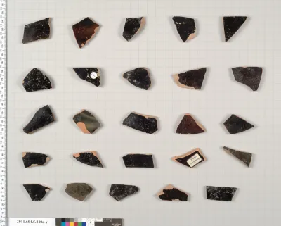 Terracotta fragments of kylikes (drinking cups)