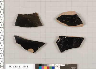 Terracotta fragments of kylikes (drinking cups)