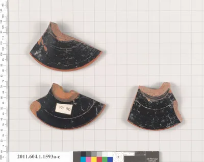 Terracotta fragments of kylikes (drinking cups)