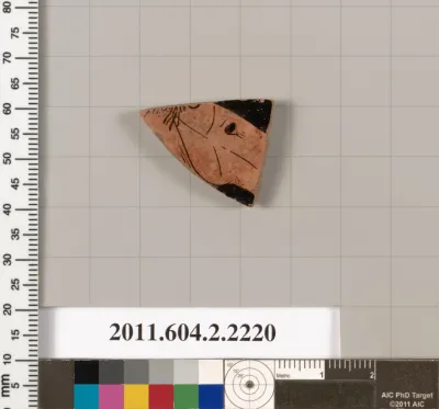 Terracotta fragment of a pot; unglazed on the inside