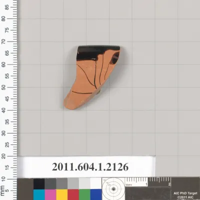 Terracotta rim fragment of a kylix (drinking cup)