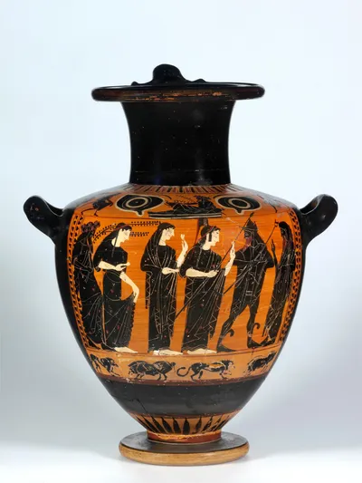 Attische, schwarzfigurige Hydria