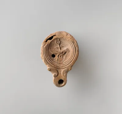Terracotta oil lamp