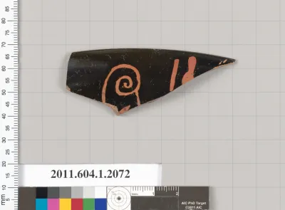 Terracotta rim fragment of a kylix (drinking cup)