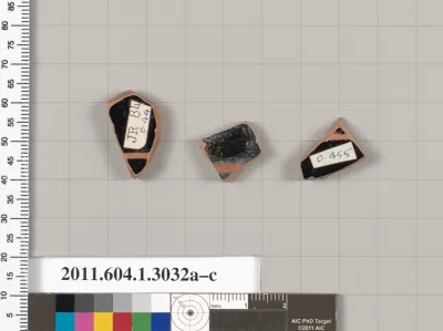 Terracotta fragments of kylikes (drinking cups)