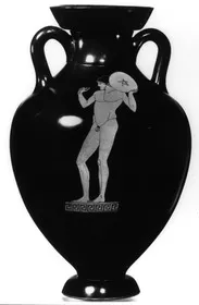AMPHORA, PANATHENAIC SHAPE (ATHENIAN, RED-FIGURE)