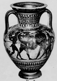 AMPHORA, NECK (ATHENIAN, BLACK-FIGURE)