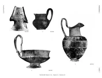 KANTHAROS, ONE HANDLED (ETRUSCAN, IMPASTO)