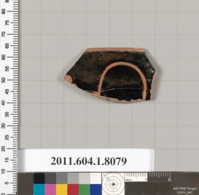 Terracotta rim fragment of a kylix (drinking cup)
