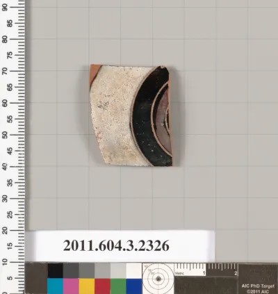 Terracotta fragment of a kylix: eye-cup (drinking cup)