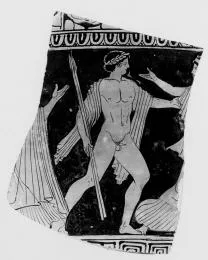 AMPHORA, PANATHENAIC PRIZE, FRAGMENT (SOUTH ITALIAN, LUCANIAN, RED-FIGURE)