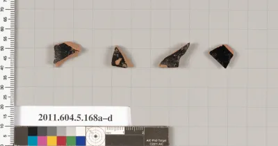 Terracotta fragments of kylikes (drinking cups)