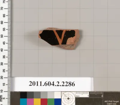 Terracotta fragment of a pot; glazed on the inside