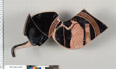 Terracotta fragment of a kylix (drinking cup)