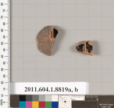Terracotta fragments of kylikes (drinking cups)