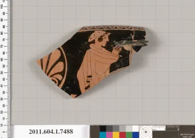 Terracotta rim fragment of a kylix (drinking cup)